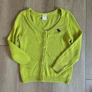 Abercrombie & Fitch Lime Green Button-Up Cardigan size L